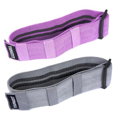 Imagem de Hip Band Elástico Extensor Yangfit Ajustável Kit 2 Intensidades-Unissex