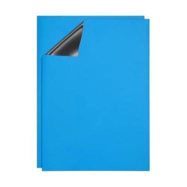 Imagem de PATIKIL Quadro apagável a seco, pacote com 2 ímãs A4, quadro branco, calendário de geladeira, quadro magnético, material de escritório para casa, cozinha, geladeira, mesa, parede, azul