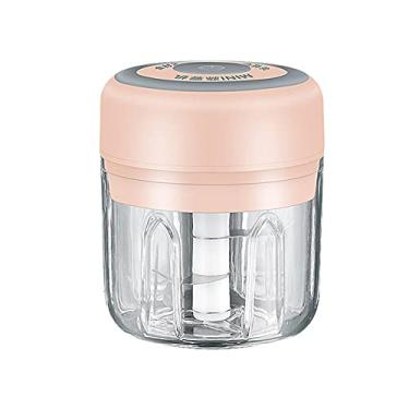 Imagem de Aplicação Elétrica Portátil sem Fio para Amassar Alho Liquidificador Máquina de Puré Pequena Alimentos com Lâminas Aço Inoxidável Utensílio Cozinha Ve