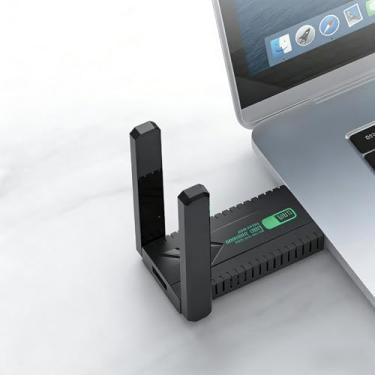 Imagem de Adaptador WiFi sem fio de 1300 Mbps, dongle WiFi USB 3.0 2.4G/5G 802.11b/g/n, receptor adaptador de rede com antena de alto ganho para laptop, suporta Windows 11/10/8/8.1/7/XP