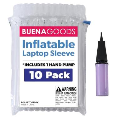 Imagem de Buena Goods Bolsas protetoras infláveis para laptop – alternativa para caixa de transporte leve para laptop – para notebooks de 14 a 16 polegadas – pacote com 10 com bomba manual