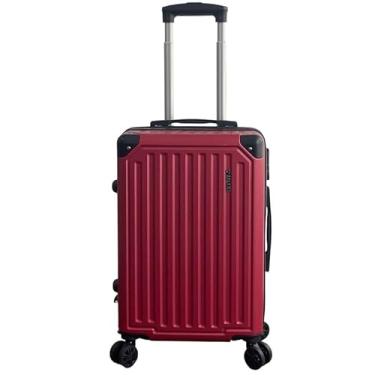 Imagem de Mala de Bordo ABS 10kg 17” a 21” Polegadas Mala de Viagem com Rodinhas 360° Cadeado Código (Vinho-20"(10-12KG))