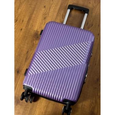 Imagem de Mala de Viagem ABS Pequena e Média com Cadeado Rodas 360° Bordo 8kg 10kg 12kg(Lilás,19 Polegados 55x37x23)