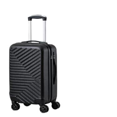 Imagem de Mala de Viagem ABS 18 Polegadas, Preta, 50x33x20 cm, Rodas Giratórias 360 Graus, Alça Telescópica Ajustável, Capacidade 8 kg