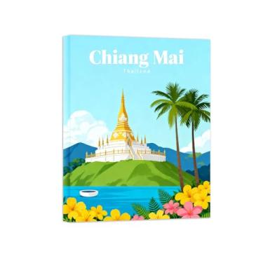 Imagem de Pôster paisagem - Flores Chiang Mai - Impressões em Tela - Imagem Moderna Natureza para Sala de Estar Decoração 50x65cm Tela Embrulhada