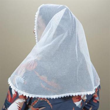 Imagem de Véu Ccb Adulto Renda Coração Guipir Tule Algodão Congregação - Central