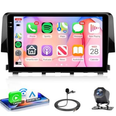 Imagem de Rádio estéreo automotivo 4G + 128G Android 15 para Honda Civic 2016-2020 (carro original com tela), Rimoody Wireless Carplay Andorid auto tela de 23 cm INCELL GPS 5G-WiFi Bluetooth 5.0 FM/RDS EQ SWC