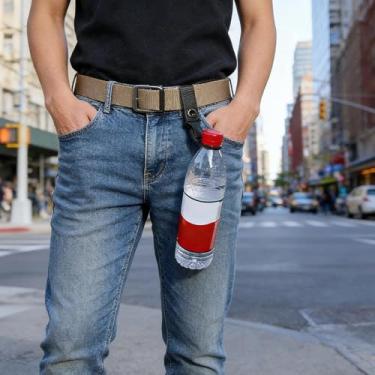 Imagem de Gancho de garrafa de água de nylon com 4 peças, clipe mosquetão de liberação rápida com fivela de plástico, acessório multifuncional (preto)