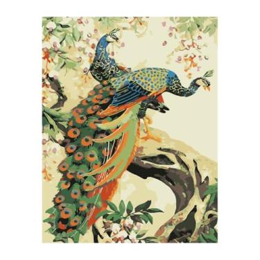 Imagem de TELA PINTURA NUMERADA PAVAO MISTERIOSO 40X50 C3040-W3770