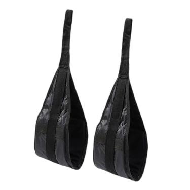 Imagem de UGPLM Conjunto de 2 Cintas Abdominais Suspensas para Exercícios Físicos, Pretas, para Elevar as Pernas, Equipamento Prático de Fitness, Cinto de Treinamento, Alça