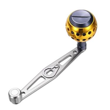 Imagem de YELARXI Cabo elétrico Baitcasting, carretel de pesca redondo de metal, peças de substituição de manípulo basculante - Adequado para (acessórios de bricolagem/pesca/balancim), prata/ouro