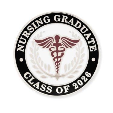 Imagem de PinMart Broche de graduação em enfermagem 2026 – emblema Cloisonné RN LPN BSN, acessório de cerimônia de fixação de enfermeira, decoração de formatura 2026, broche de lapela de caduceu para estudantes