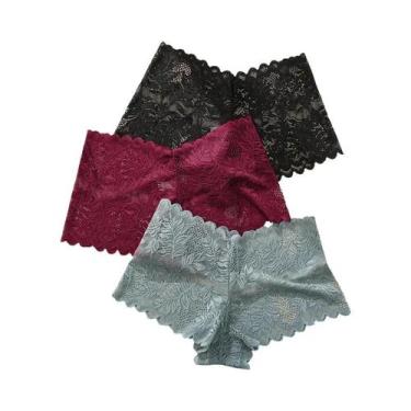 Imagem de Calcinhas plus Size Para Mulheres, Sexy, De Renda, Baixa Cintura, Sem 