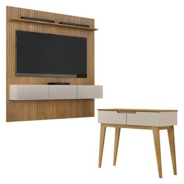 Imagem de Home Suspenso Frisado Curitiba 180 e Aparador Bellíssima Cinamomo Off 