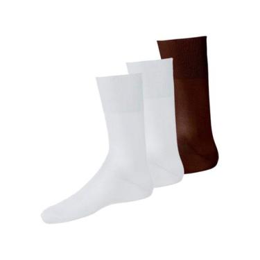 Imagem de Kit com 3 Pares de Meias Social Lupo 1100-011/049 Colorido, Marrom, 37