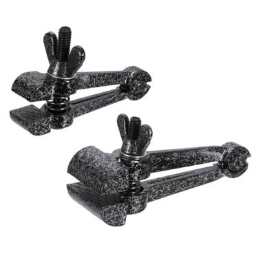 Imagem de HARFINGTON 2 peças de torno de mesa universal de 35/38 mm, braçadeira de bancada portátil para perfuração de marcenaria, conduíte de corte de metal, preto (largura de 5 cm)