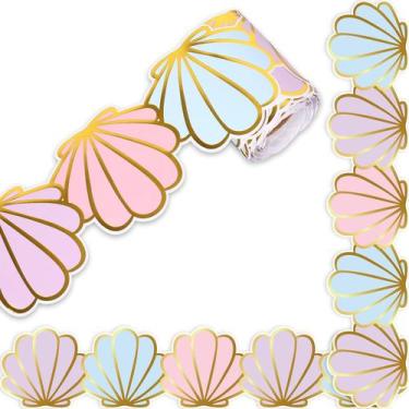 Imagem de Borda de boletim em folha dourada Whaline de 3 polegadas x 10 m Pastel