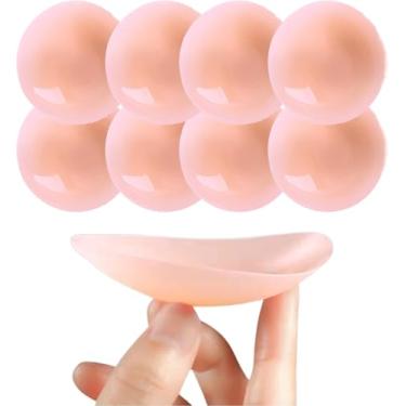 Imagem de Combo 04 Pares de Protetor De Mamilo Tapa Bico do Seio Aréola Flexível Silicone Reutilizável Lavável Adesivo - Premium