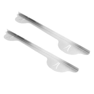 Imagem de aqxreight 2 Peças de Aço Inoxidável para Bancada de Fogão, Tampa Resistente Ao Calor para Lacunas de Fogão, Kit de Acabamento para Cozinha Prata Com Lenço Umedecido ou Aproveite Com Cozinha Mantenha