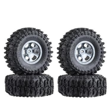 Imagem de HooCrawler 1.9-2.2" CNC Aluminum Swamp Claw Wheel Rims for 1/18 TRX4M 1/24 RC SCX24 RC Crawler Car Wheel Tires 70 * 27mm Upgrade,Type D,Grey