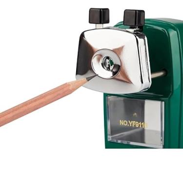 Imagem de Apontador de Mesa Manual para Lápis com Manivela e Depósito Coletor - Resistente para Escola, Escritório e Atividades Artísticas(VERDE,grange（65 * 120mm）)