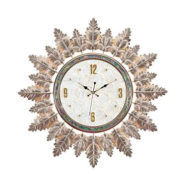 Imagem de KHUTRW3D Relógio de parede circular moderno moderno de cozinha moderno relógio silencioso de alta qualidade design criativo relógio de parede de metal decoração