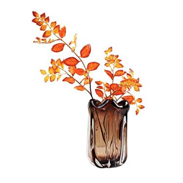 Imagem de x3anggyt5 Vaso de flores moderno vaso de vidro vertical sala de estar mesa de casamento vaso de decoração de luxo design minimalista Vasi Per Fiori item de decoração de casa (pequeno)