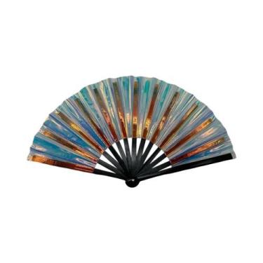 Imagem de Leque De Mão Colorido E Dobrável Para Festivais De Dança, Leque Decora