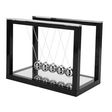 Imagem de Generic Brinquedo Artesanal Decorativo de Bola de Pêndulo para Crianças e Ferramenta Científica Educacional, Ornamento de Mesa Preto/laranja para Estudo Em Casa, 4,6 X 3,3 X 6, pol. (Preto)