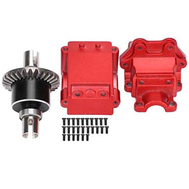 Imagem de Caixa de engrenagens RC com kit diferencial de metal de alto desempenho, leve, durável, substituição de atualização para WLtoys 144001 1/14 carro de controle remoto vermelho