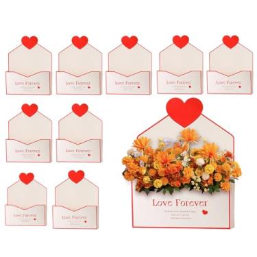 Imagem de Caixas do dos Namorados - 10 Peças de para Embalagem com Padrão Coração Romântico | Caixas Envelope para Festas - para Presentes de dos Namorados e Ocasiones Especiais