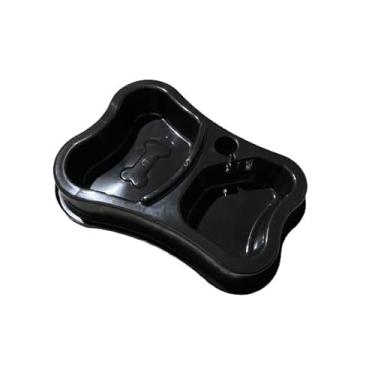 Imagem de Comedouro Duplo Anti Formiga com Bebedouro Automático para Cães e Gatos, Suporte Universal para Garrafa Pet(Preto)