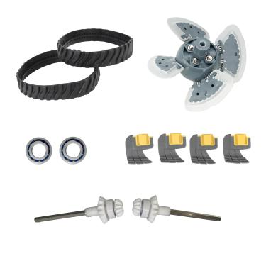 Imagem de Kit de ajuste adequado para limpador de piscina MX6 MX8, reconstrua peças de reposição com motor, trilhos, eixos de transmissão, rolamentos, trilhos de roda, escovas de esfregar ciclônicas, para kit