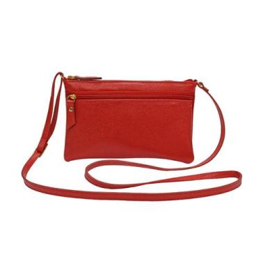 Imagem de Bolsa Pequena Couro Legitimo Feminina Transversal Compacta Madamix - M
