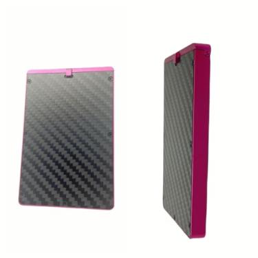 Imagem de X HobbyWdiy Carteira masculina minimalista Mountain Travel – clipe de cartão de crédito de fibra de carbono fosco RFID ultrafino e clipe para dinheiro, carteira masculina, Roxa, One Size, Caixa de