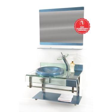 Imagem de Gabinete de Vidro 70cm para banheiro Turquia - EKASA, Azul