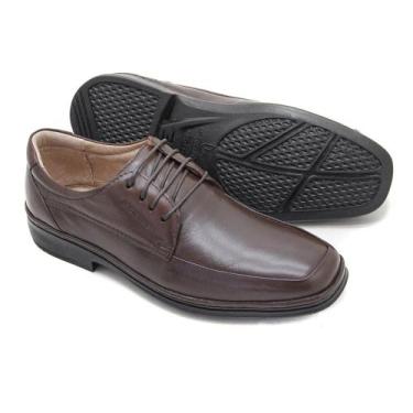Imagem de Sapato Social Masculino Conforto Couro Dark Brown Leveterapia  - Levet
