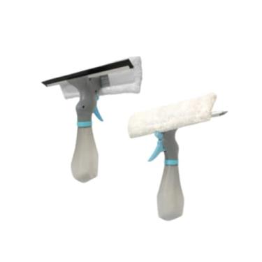 Imagem de Rodo Limpa Vidros 4 em 1 com Spray Multifuncional, Reservatório 220ml, Pano Microfibra, Limpeza de Vidros e Espelhos, 26x27x8 cm