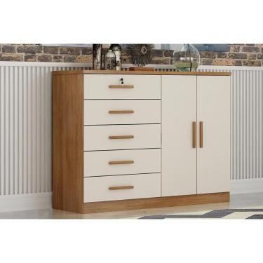 Imagem de Cômoda De Quarto Space C- 2 Portas E 5 Gavetas Cumaru-fendi 25 - Novo Horizonte