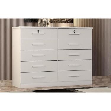 Imagem de Cômoda De Quarto Milão-deca C- 10 Gavetas Neve - Novo Horizonte