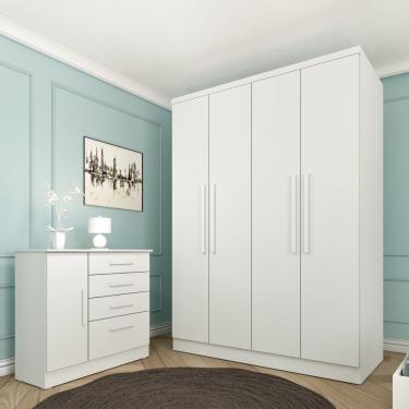 Imagem de Roupeiro Amsterdam 4 Portas Tcil Neve