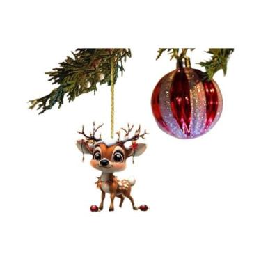 Imagem de Decoração De Árvore De Natal Em Acrílico 2D, Pendente De Natal Em Esti
