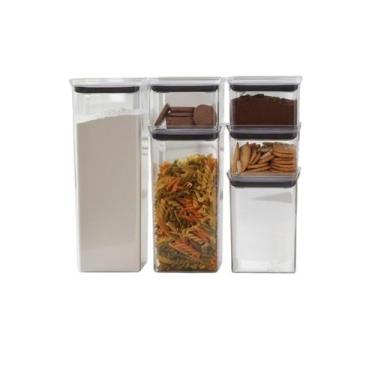 Imagem de CONJUNTO POTE HERMÉTICO ELEGANCE TAMPA 6 Peças Cristal - Arita