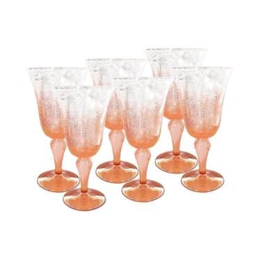 Imagem de Cj 6 Taças de Acrílico C/Detalhes Bolhas Laranja Degradê 310ml Entrecasa