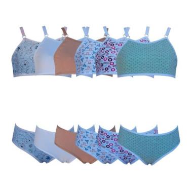 Imagem de Kit 6 Conjunto Calcinha e Sutiã Top Menina Moça Tamanho:MCor:Variados 