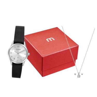 Imagem de Kit Relógio Mondaine Feminino Couro Preto - 32793L0MKNH2K1 - RELOGIO M