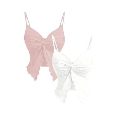 Imagem de Camisola De Renda Y2K Para Mulheres, 2 Peças, Top Casual Vintage Haraj