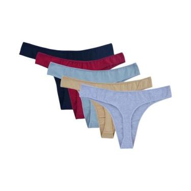 Imagem de Conjunto De 5 Calcinhas De Algodão De Cintura Baixa Para Mulheres, G-S