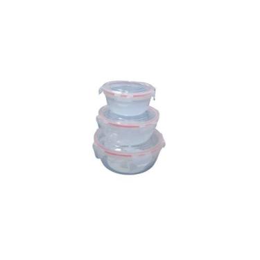 Imagem de Conjunto 3 Pote Hermético Redondo Multiuso Com Tampa - Top Rio