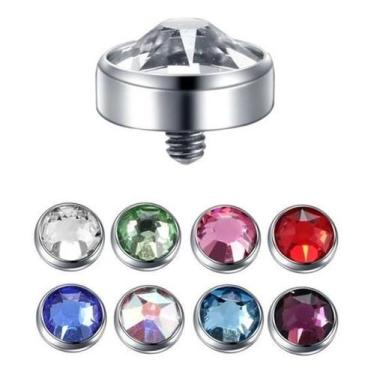 Imagem de Piercing Microdermal Titanio G23 Pedra 3 Mm Topo Azul Escuro - De Cast